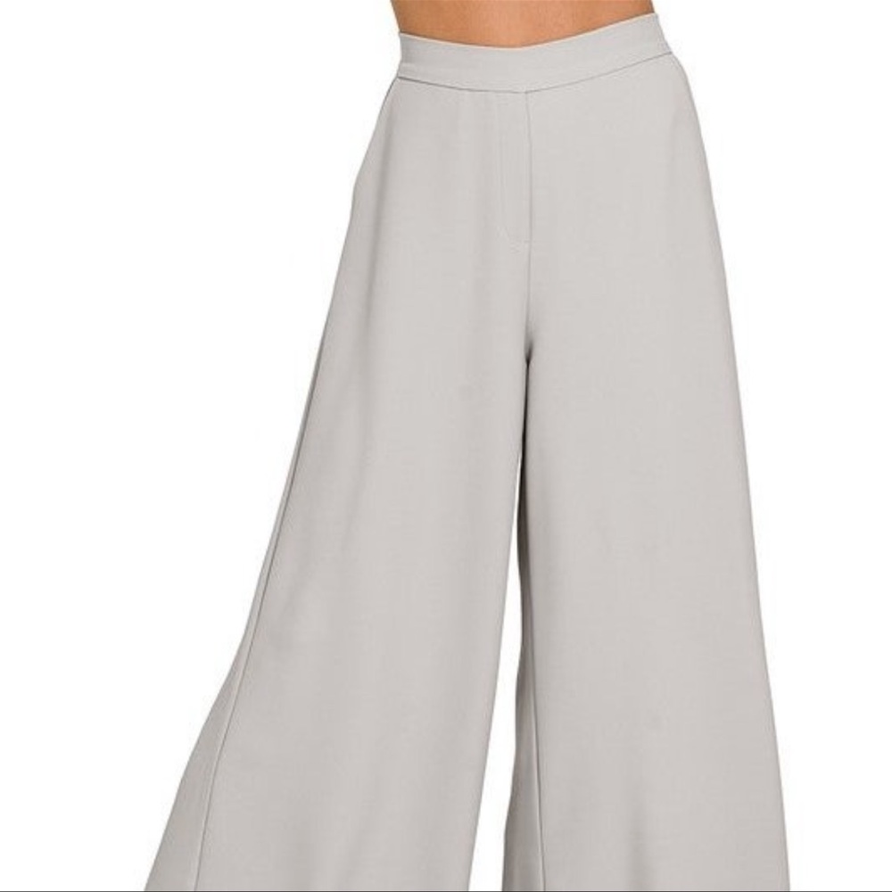 Zenana Outfitters Light Grey Wide Leg Pants
